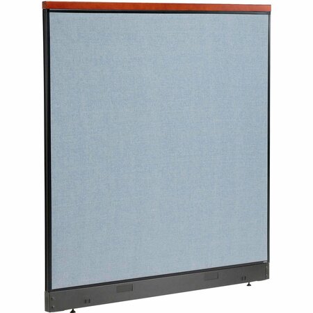 INTERION BY GLOBAL INDUSTRIAL Interion Deluxe Non-Electric Office Partition Panel with Raceway, 60-1/4inW x 65-1/2inH, Blue 277565NBL